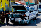 Patrulla y Camioneta Chocan en el Centro de Ciudad Guzmán
