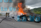 Incendio de tractocamión Provoca Cierre de Circulación en la Autopista Colima-Guadalajara